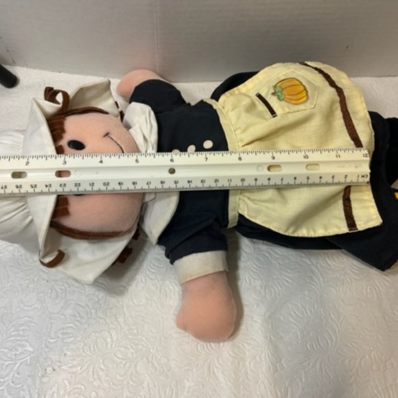 VTG 1996 Thanksgiving Pilgrim Girl Plush Doll 17" - Picture 8 of 11
